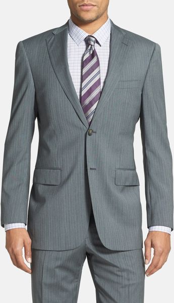 Hart Schaffner Marx New York Classic Fit Stripe Suit in Gray for Men ...