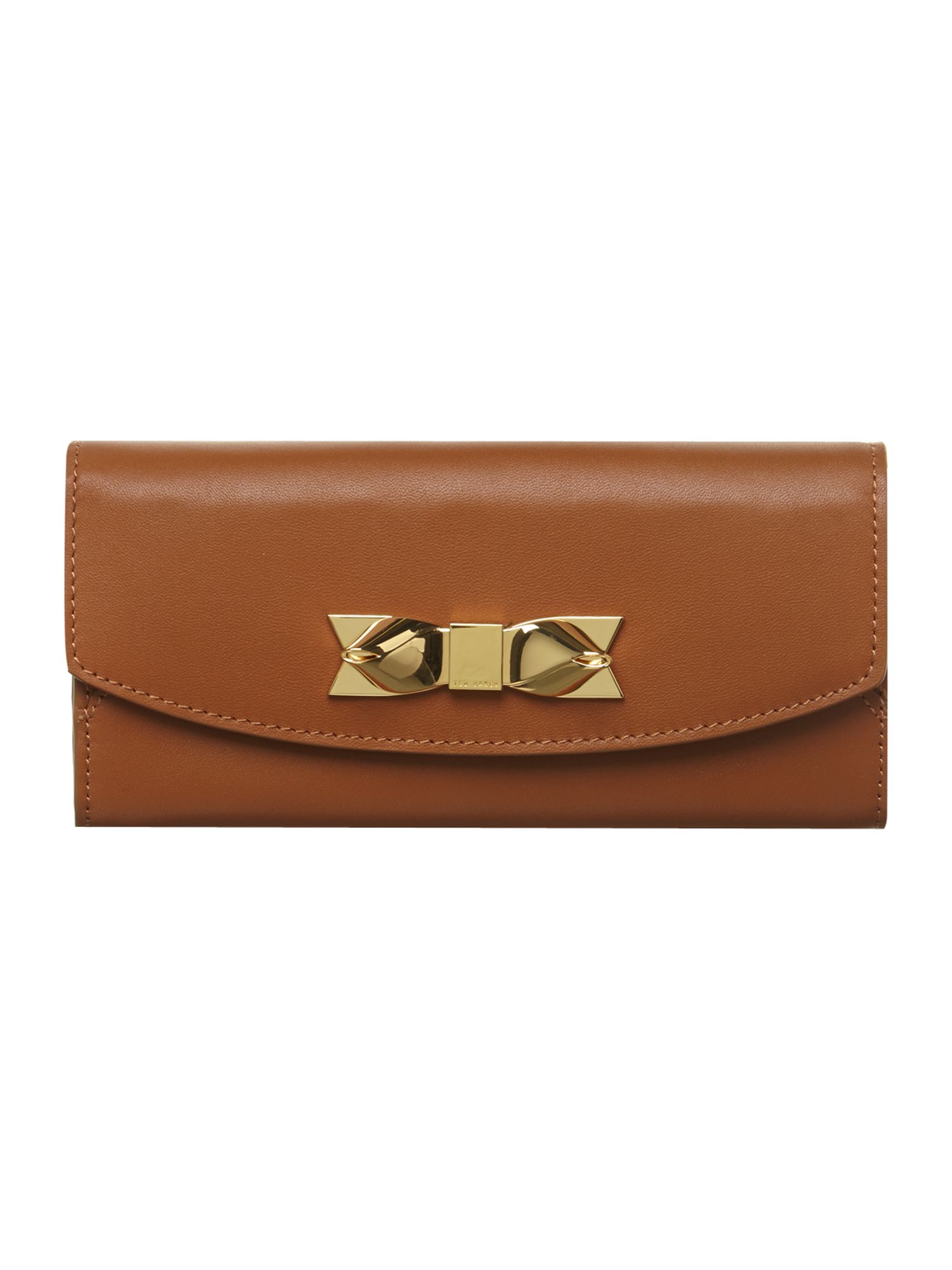 Ted baker bow leather flap over purse in brown  lyst Ted baker bow leather flap over purse in brown  lyst
