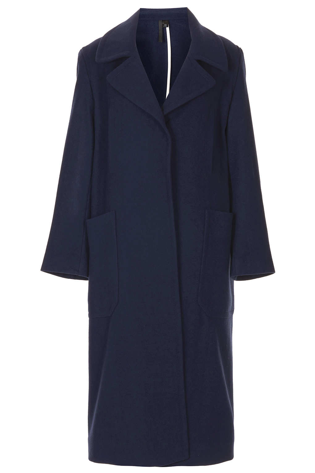 Topshop Long Wool Pocket Coat By Boutique in Blue | Lyst