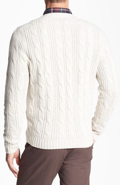 Wallin & Bros. Cable Knit Sweater in Beige for Men (Oatmeal) | Lyst