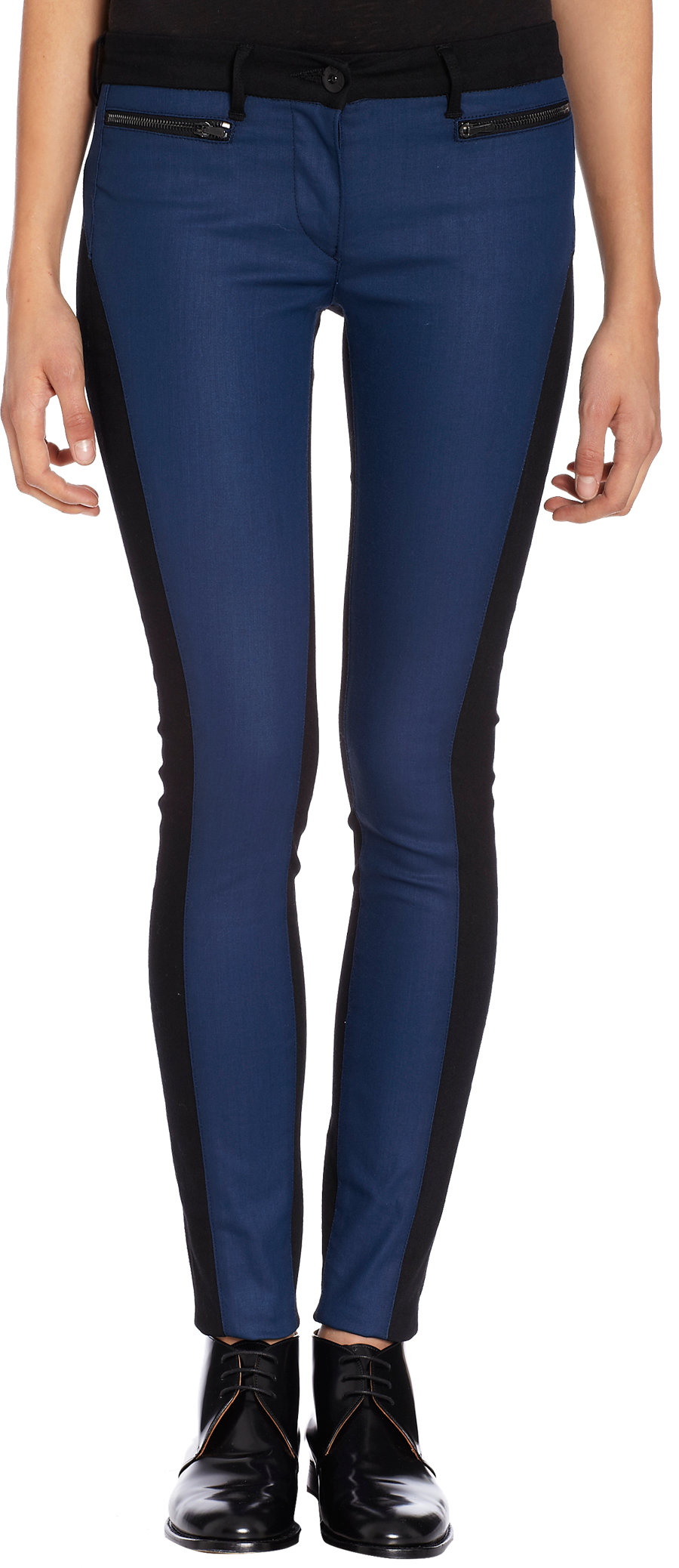 3x1 Color Block Skinny Jeans Sapphire in Blue - Lyst