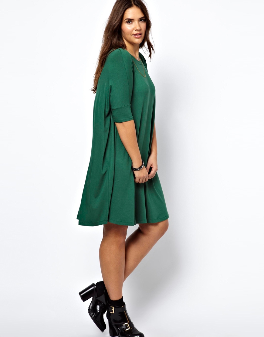 Lyst - Asos Curve The Tshirt Dress in Green