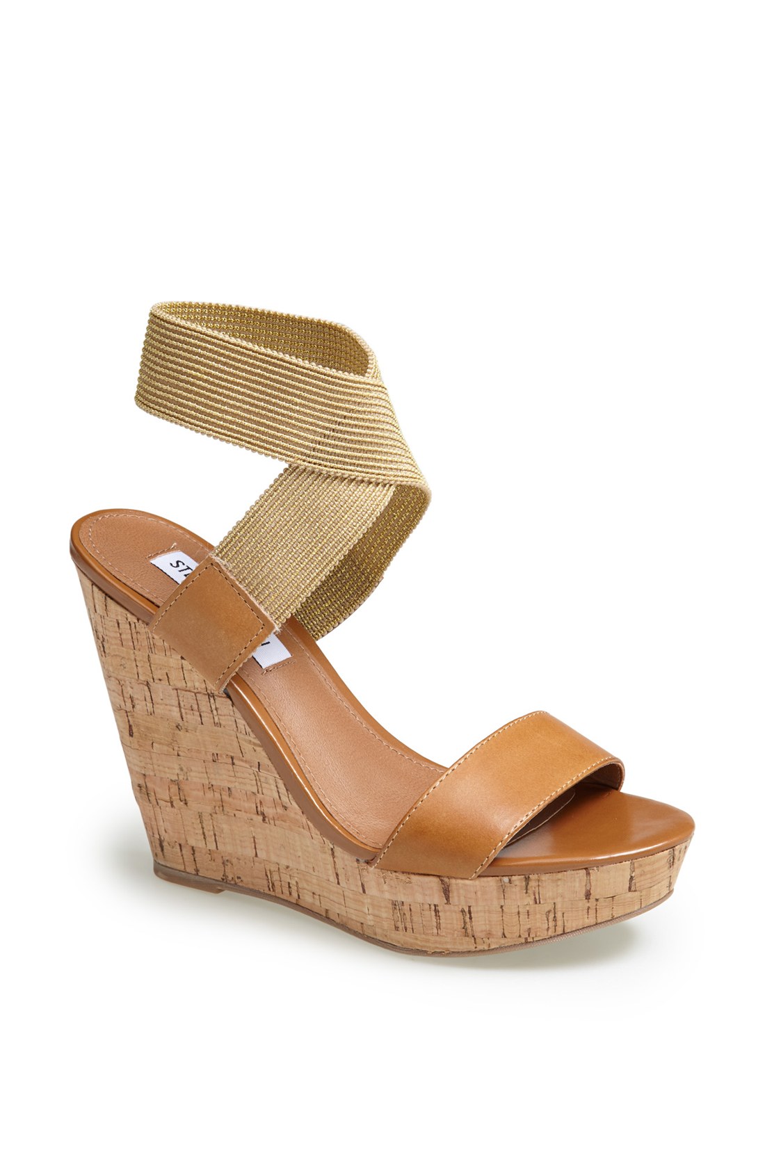 Steve Madden Roperr Wedge Sandal in Brown (Tan Multi) | Lyst