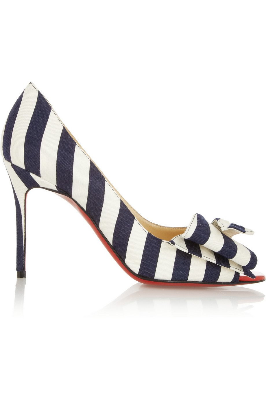 Lyst - Christian Louboutin Just Soon 85 Striped Canvas Pumps in Blue