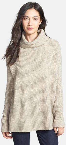 Eileen Fisher Merino Yak Wool Turtleneck Sweater in Beige (Maple Oat ...