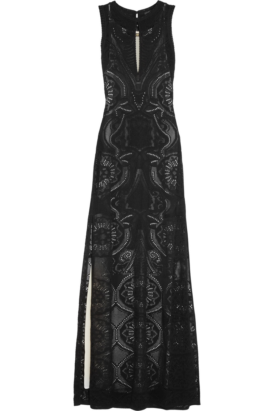 Lyst - Roberto cavalli Crocheted Lace Maxi Dress in Black