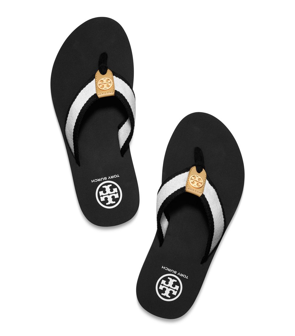 Lyst - Tory burch Ray Wedge Flip Flop in Black