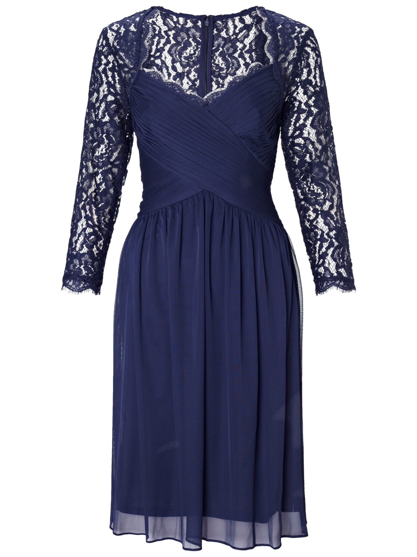 Adrianna Papell Draped Lace Dress in Blue (Navy) | Lyst