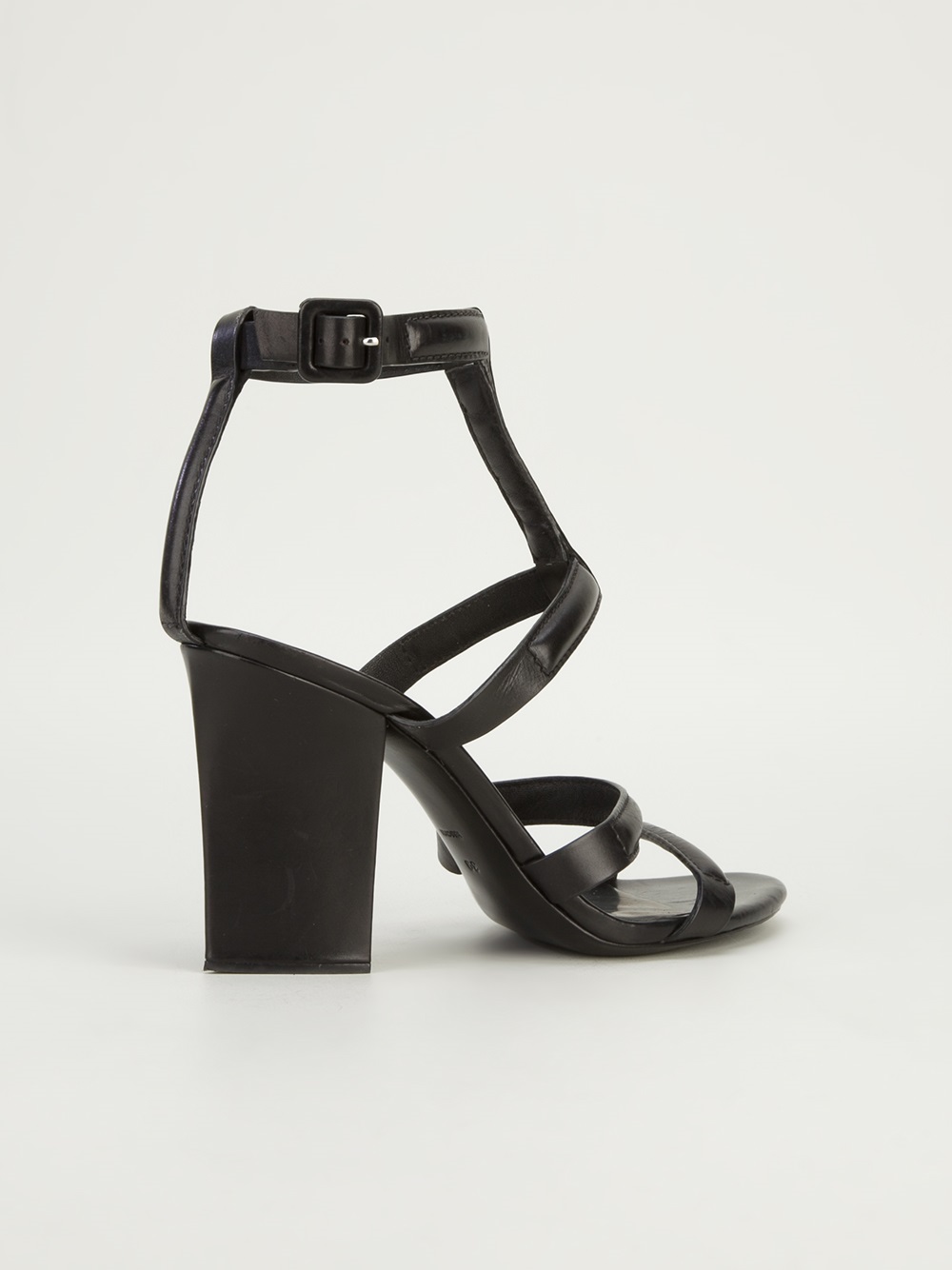 Lyst - Alexander Wang Strappy Chunky Heel Sandal in Black