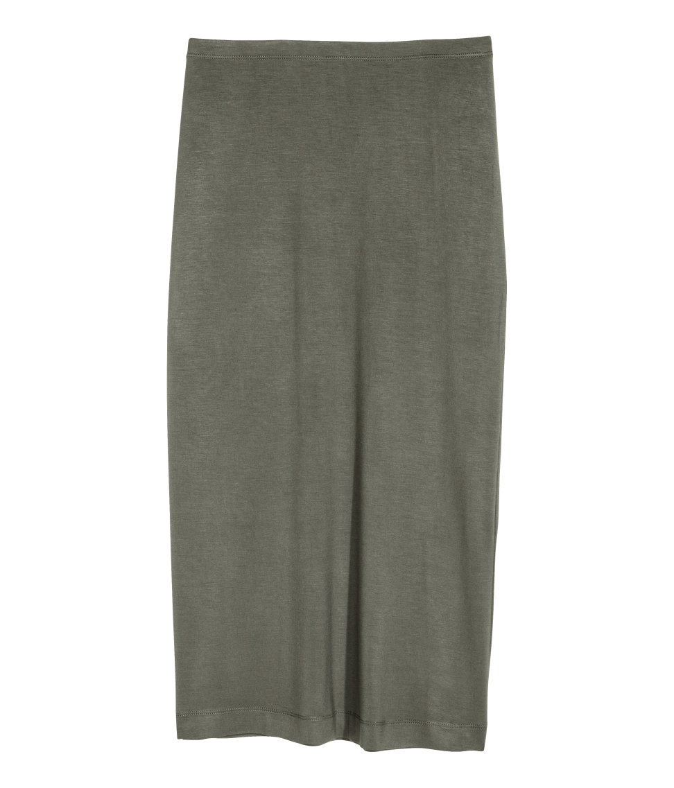 H&m Pencil Skirt in Khaki (Khaki green) | Lyst