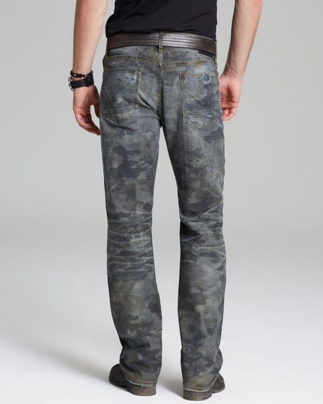 Hudson Jeans Byron Distressed Camo Straight Fit in Clark in Blue for ...