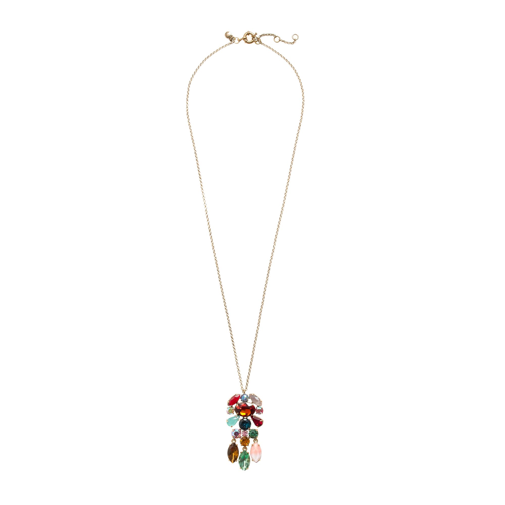 Lyst J Crew Crystal Chandelier Pendant Necklace Gallery
