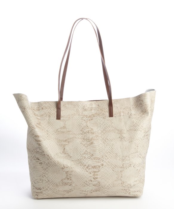 Lyst Joie Ivory Snakeskin Embossed Sunday Tote Bag In Natural Gallery