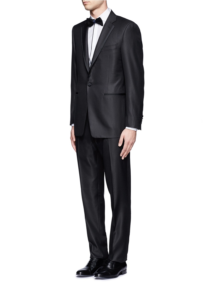 Lyst Canali Textured Woolsilk Tuxedo in Black for Men