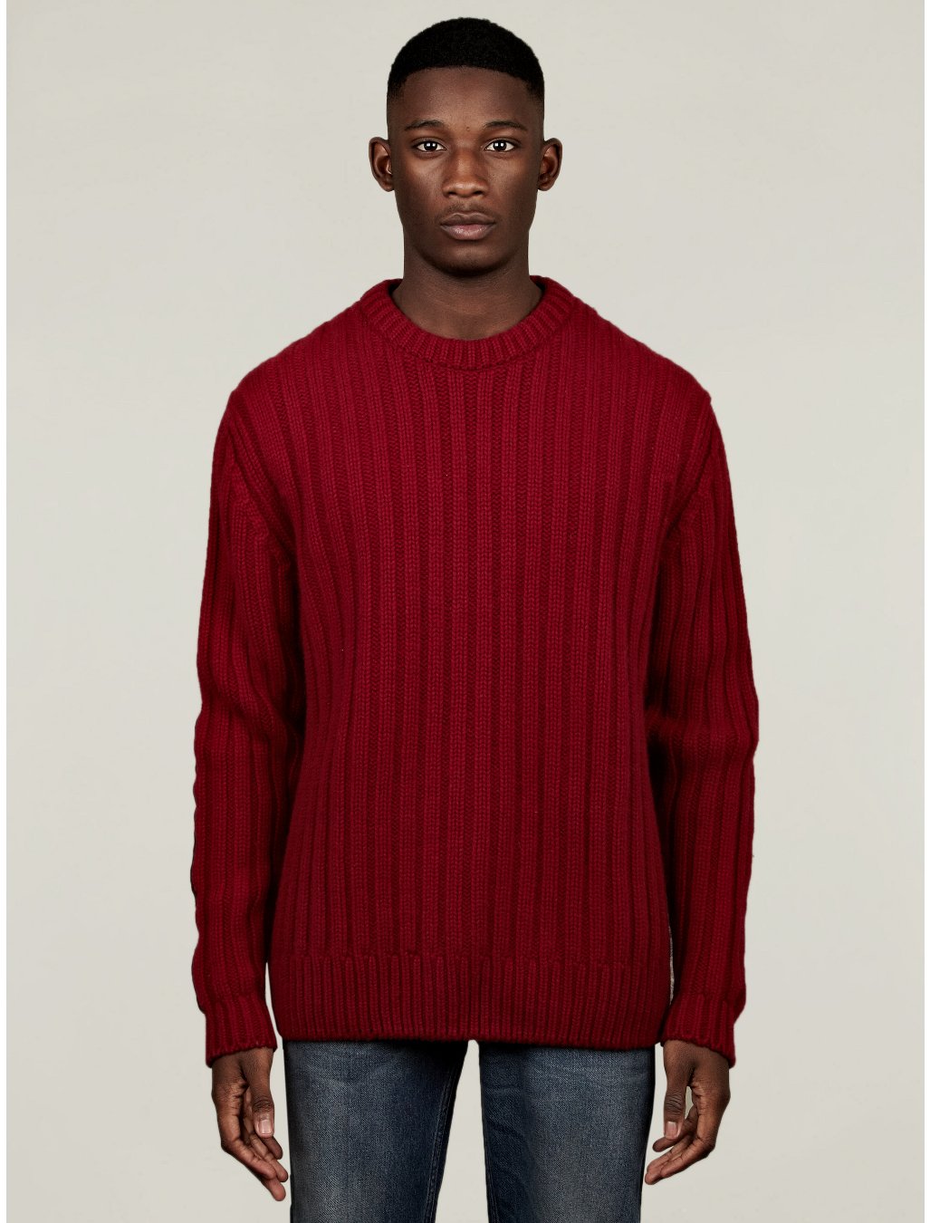 Christopher Kane Mens Cashmere Jumper with Velvet Elbow Patches in Red ...