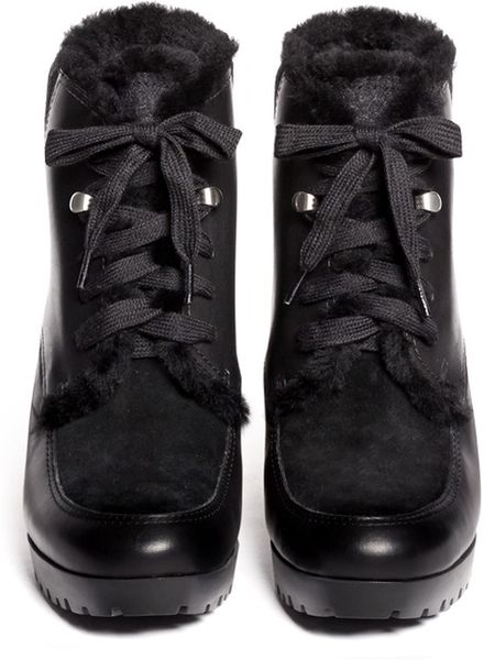 Cole Haan Henson Waterproof Leather Wedge Boots in Black | Lyst
