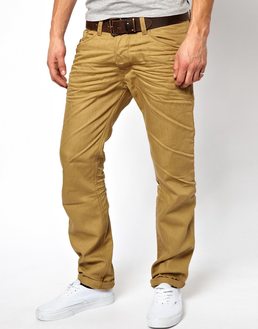 Lyst - Diesel Jeans Darron 8qu Slim Fit Beige in Natural for Men