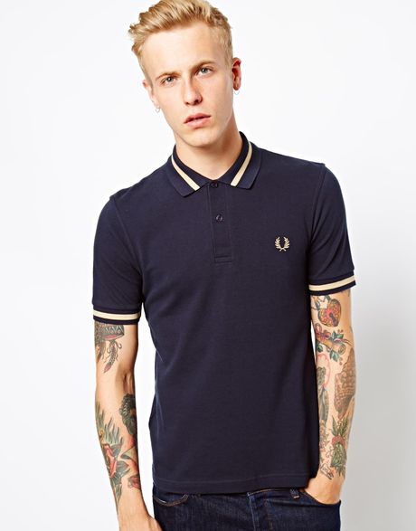 Fred Perry Laurel Wreath Polo with Single Tip in Blue for Men (Navy) | Lyst