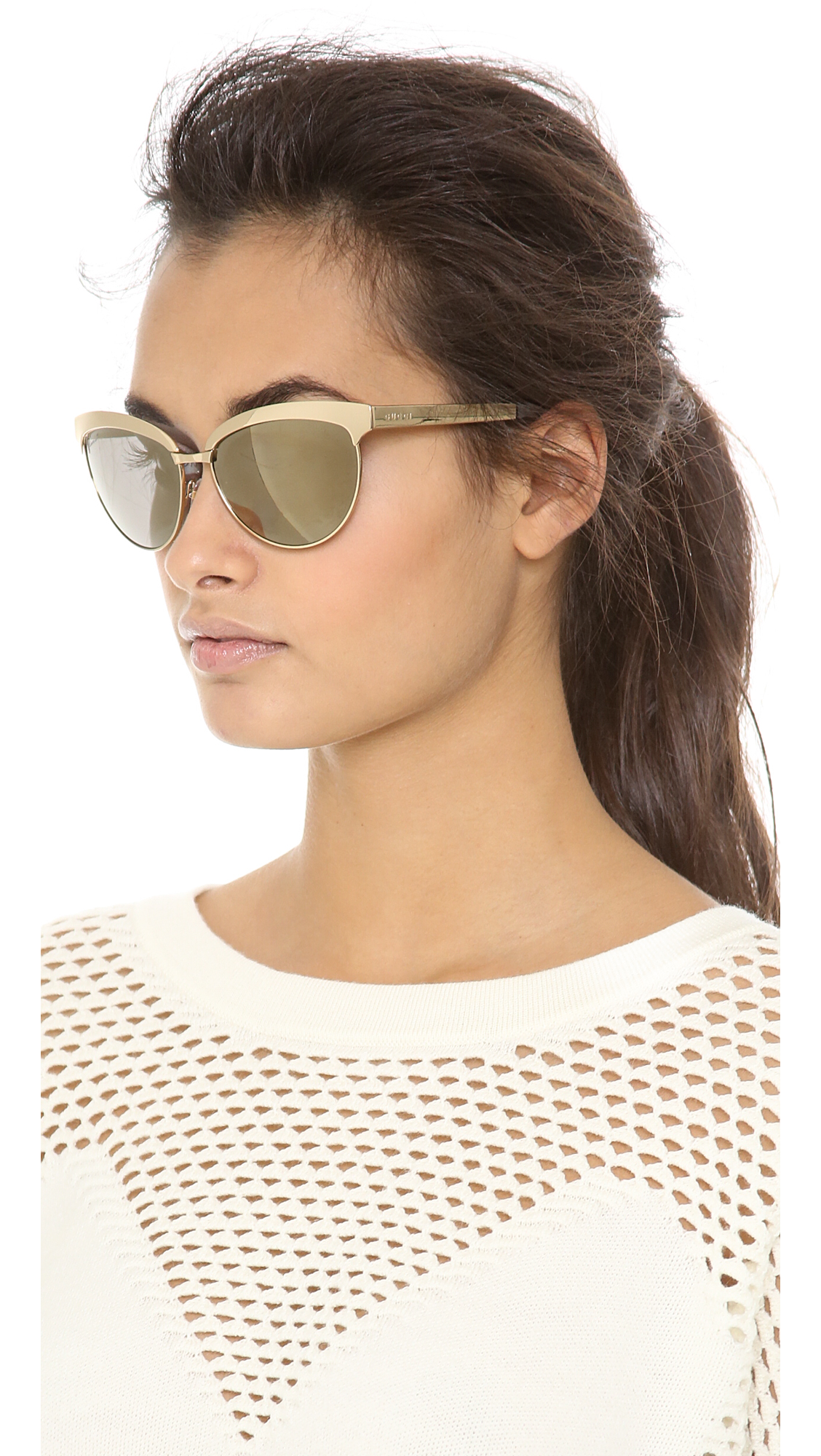 Lyst - Gucci Mirrored Cat Eye Sunglasses in Metallic