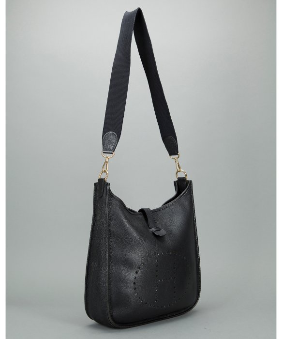 Lyst - Hermès Black Swift Leather Evelyne I GM Crossbody Bag in Black