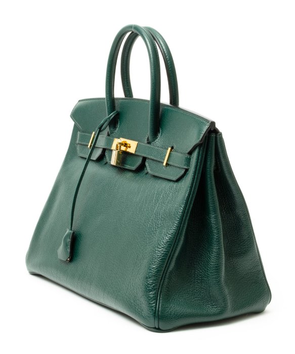 Herms Green Leather Birkin 35 Vintage Large Satchel in Green | Lyst  