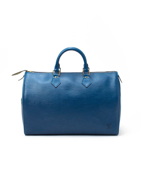 Lyst - Louis Vuitton Preowned Blue Epi Leather Speedy 35 Bag in Blue