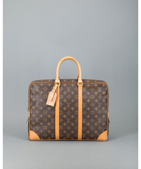 Lyst - Louis Vuitton Preowned Brown Monogram Canvas Porte Documents Voyage Briefcase in Brown ...