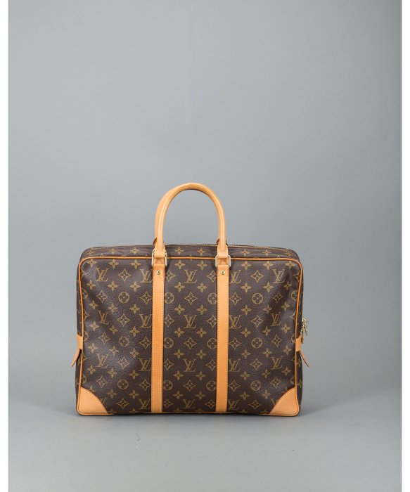 Lyst - Louis Vuitton Preowned Brown Monogram Canvas Porte Documents Voyage Briefcase in Brown ...
