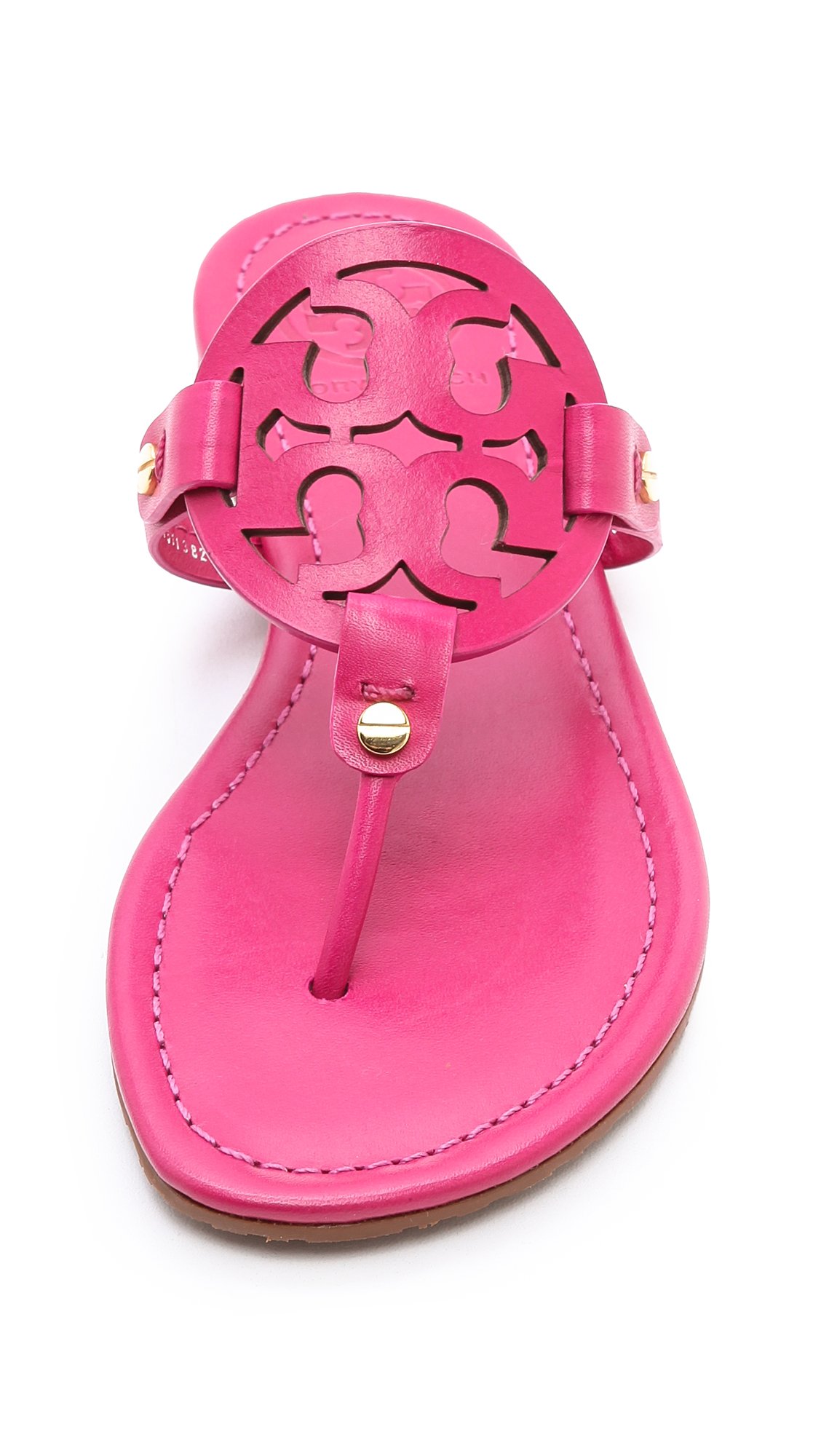 Tory burch Miller Logo Sandals in Pink | Lyst