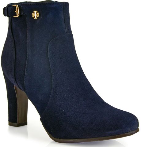 Tory Burch Milan Suede Bootie in Blue (navy) | Lyst