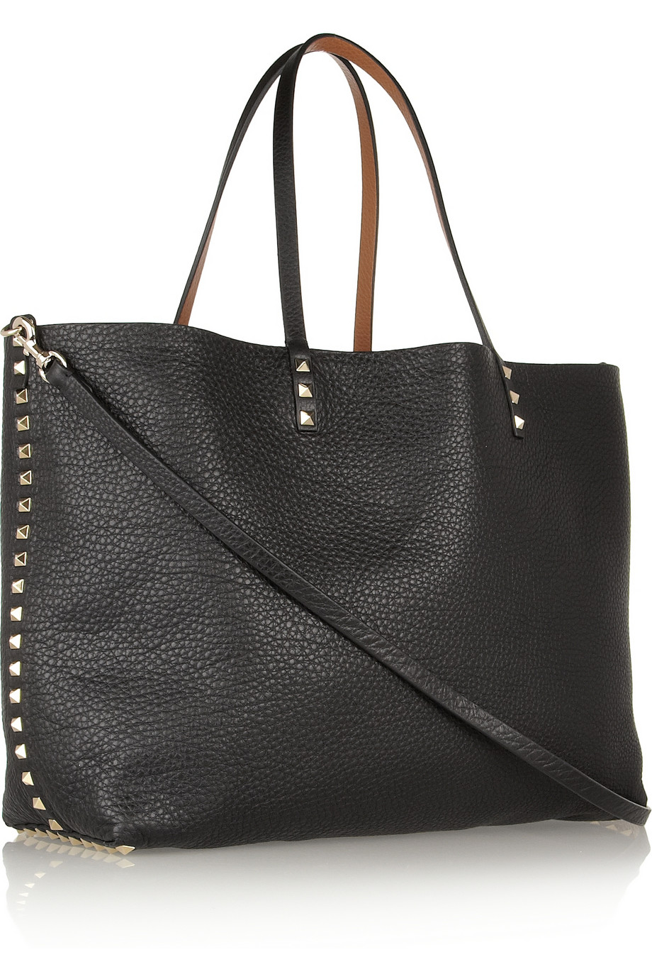 Lyst - Valentino The Rockstud Medium Reversible Leather Tote in Black