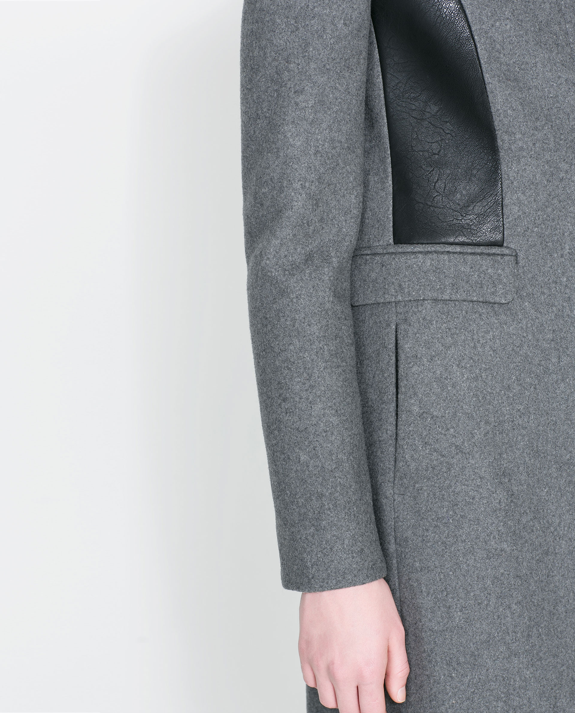Zara Combined Wool Coat in Gray Lyst