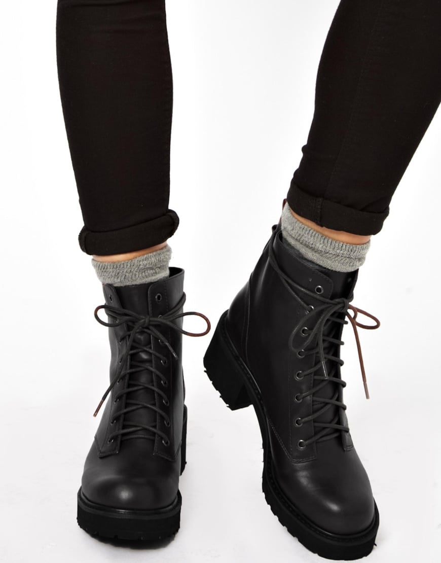 Lyst - Asos Apart Lace Up Ankle Boots in Black