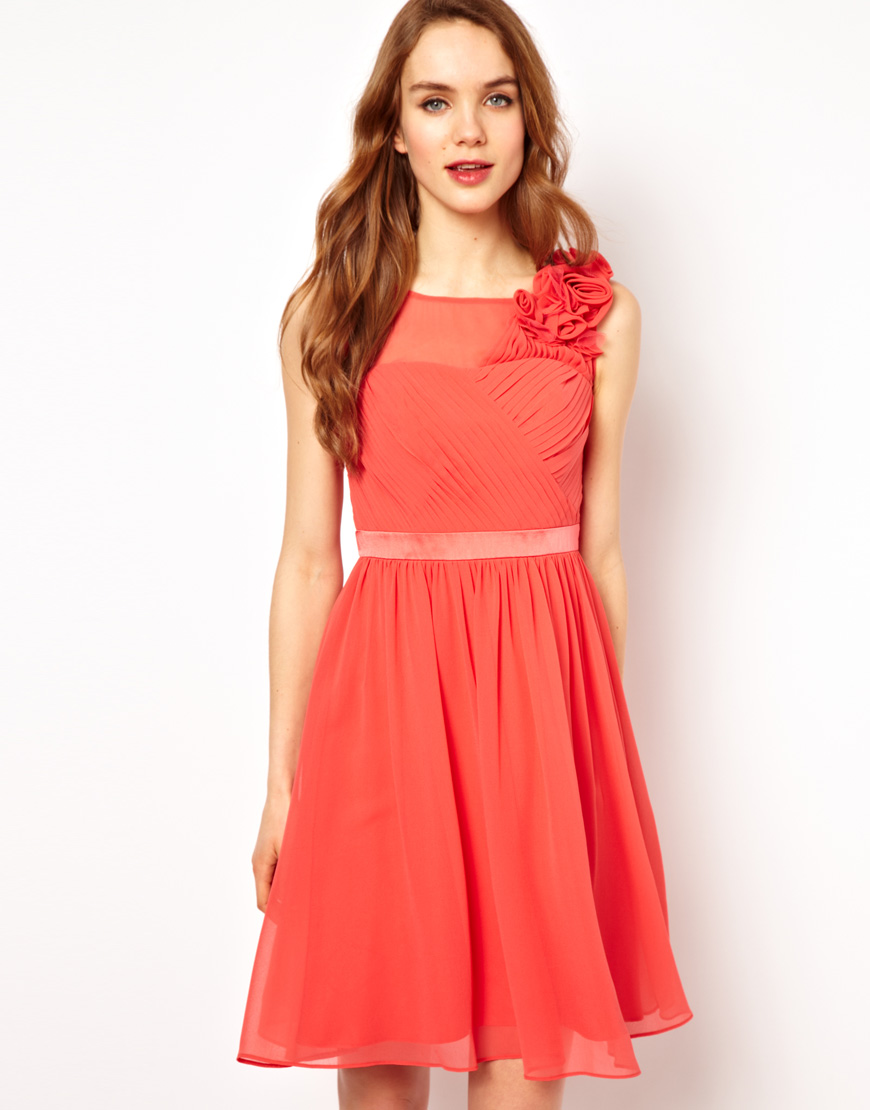 Lyst - Asos Coast Penelope Flower Dress in Orange