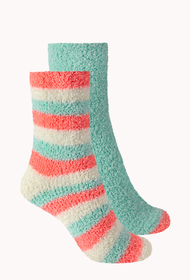 Forever 21 Musthave Cozy Sock Set in Green (Mint/neon coral) | Lyst