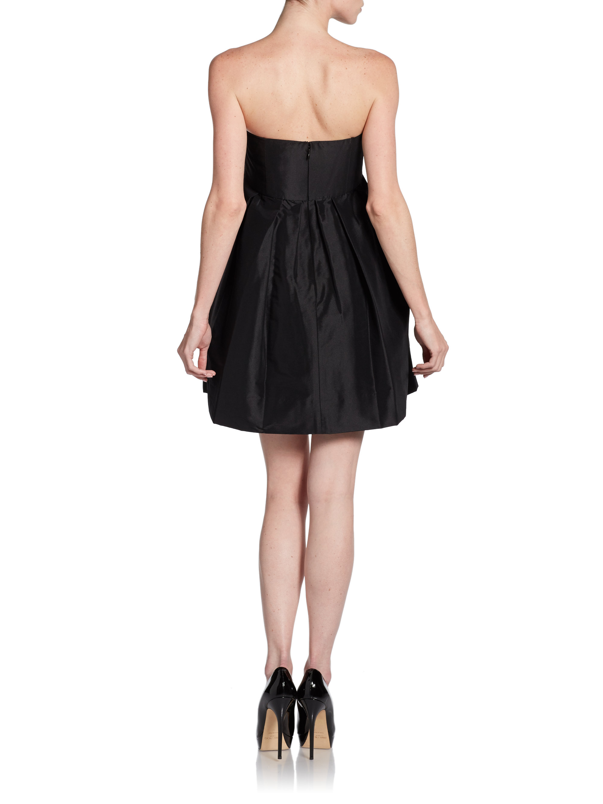 Lyst - Jill Stuart Strapless Bow Front Babydoll Dress in Black
