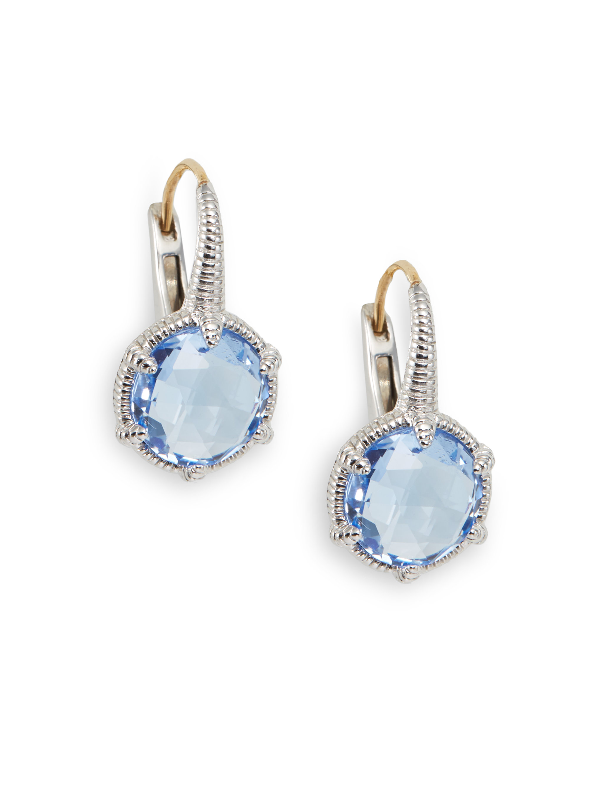 Judith ripka Faceted Stone Sterling Silver Earrings in Blue | Lyst