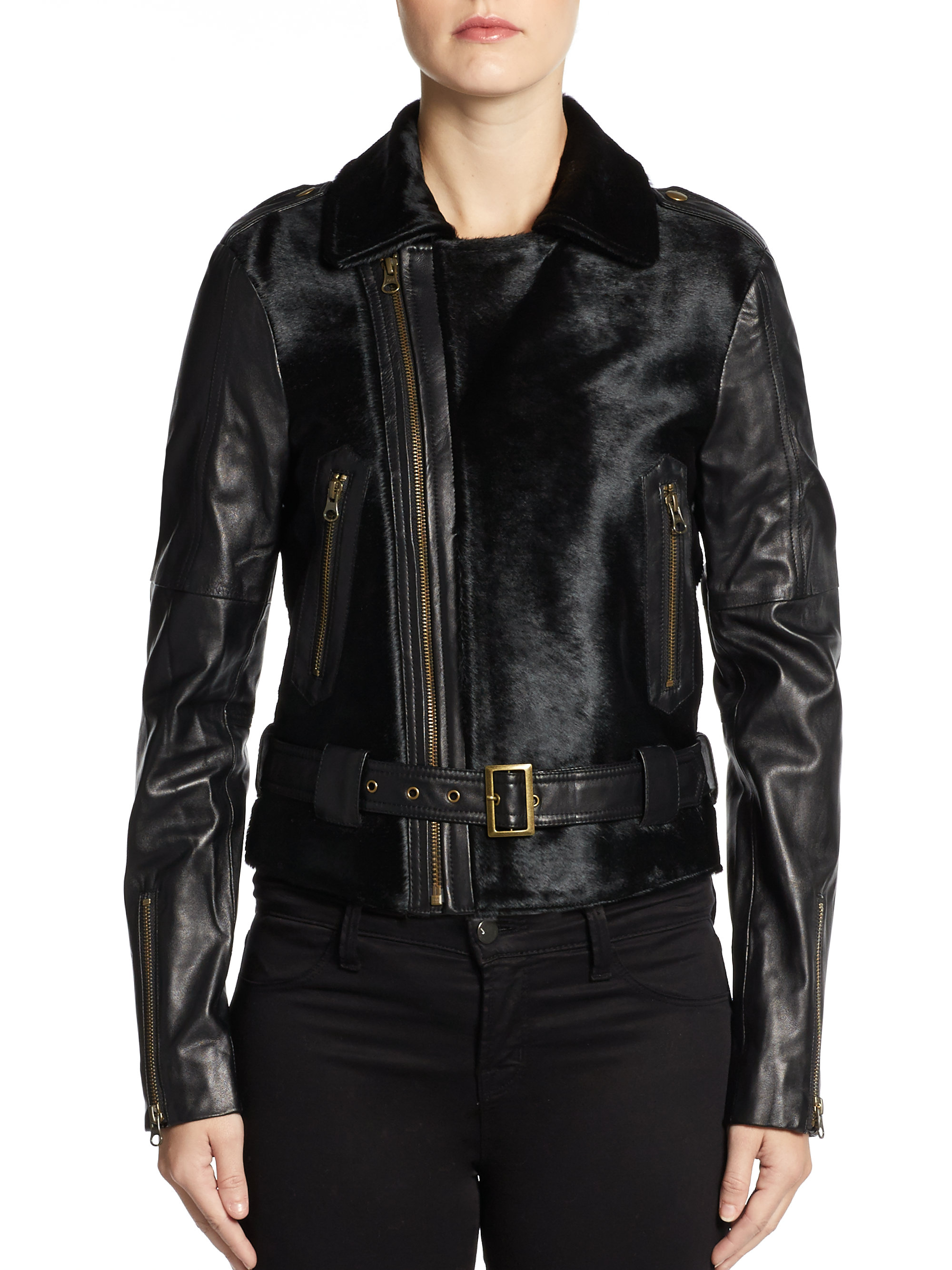 Lyst - Rebecca Minkoff Wolf Leather Jacket in Black