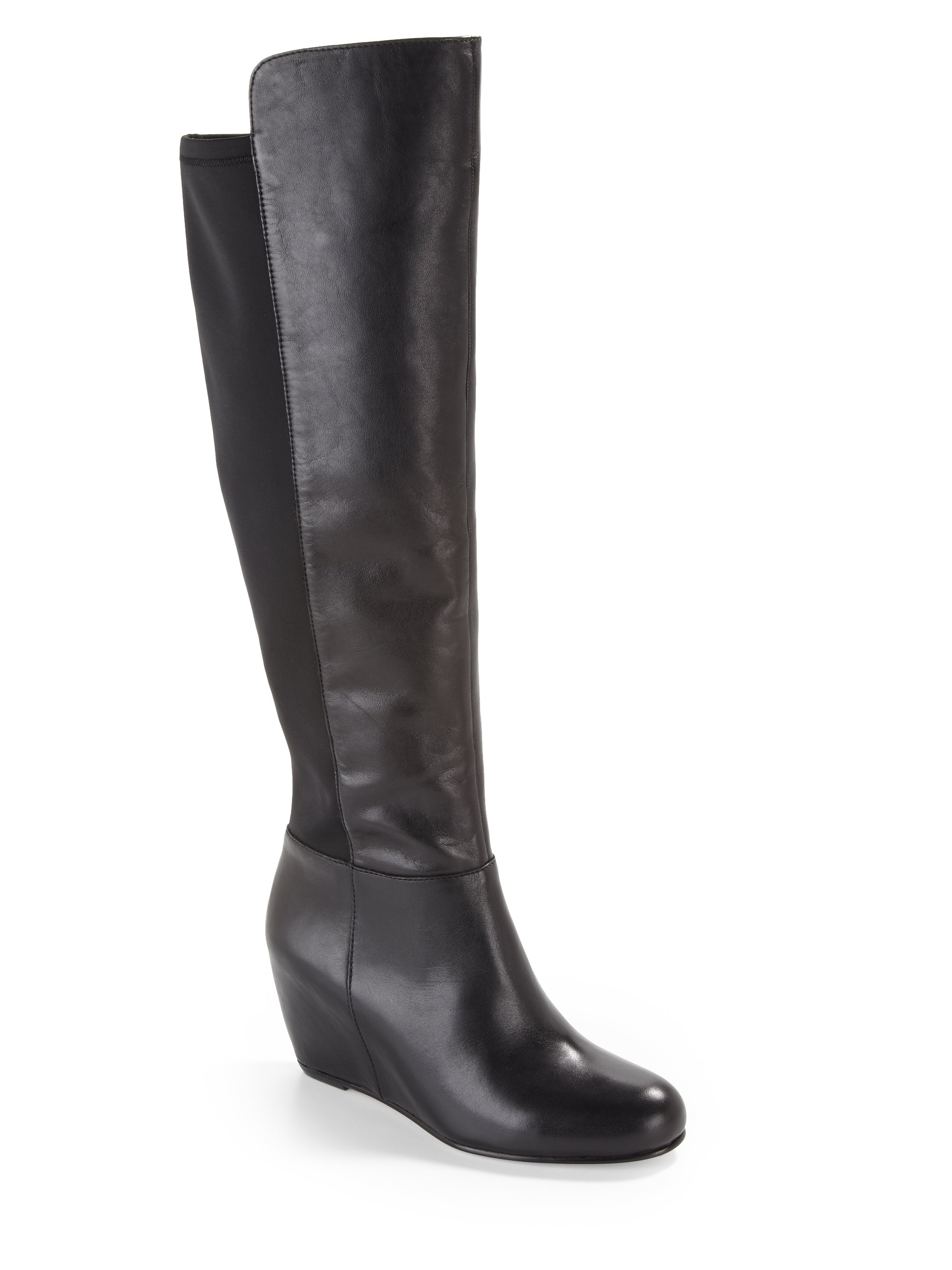 Saks Fifth Avenue Black Nellie Tall Wedge Boots in Black | Lyst