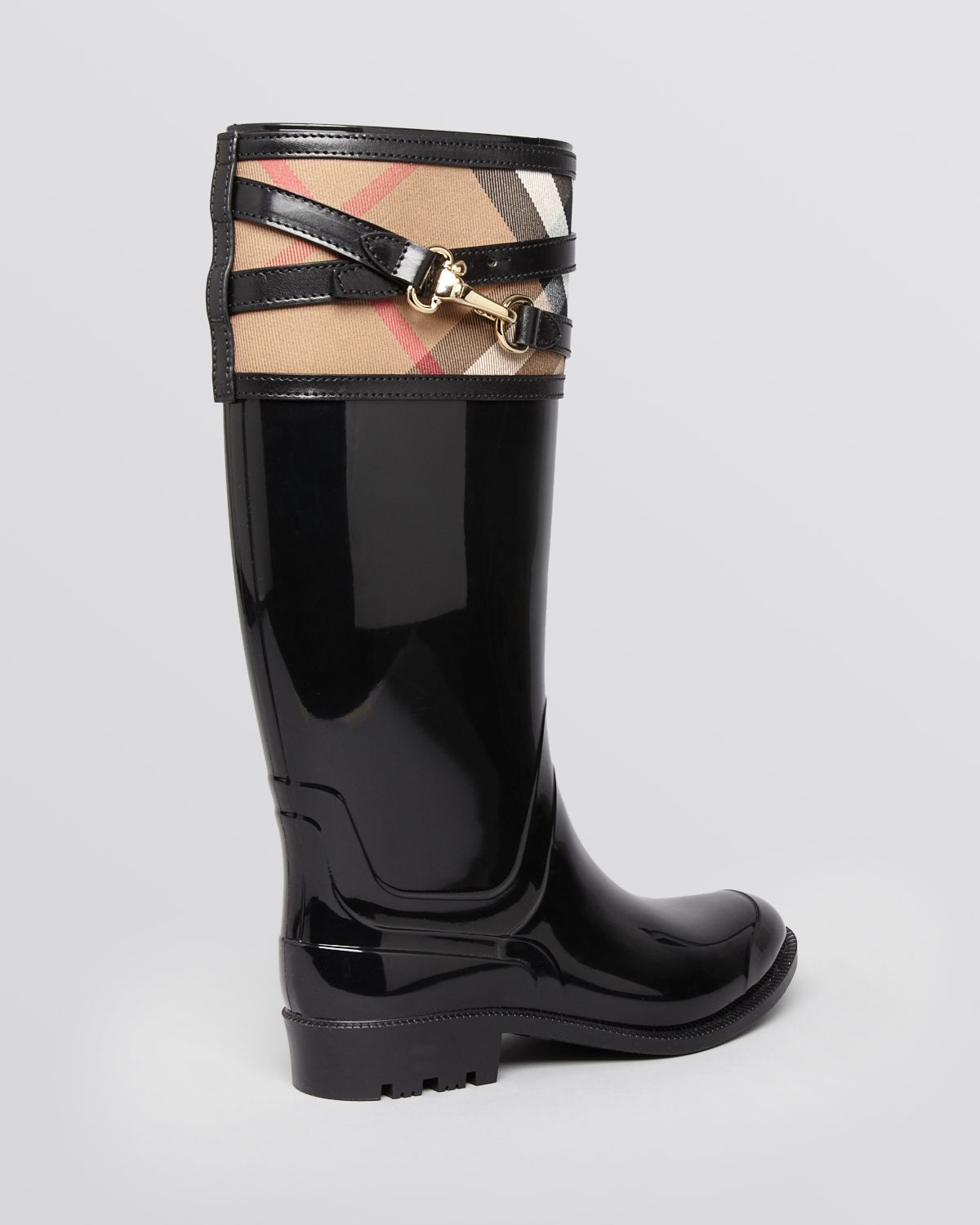 Burberry Tall Rain Boots Elderford in Black | Lyst