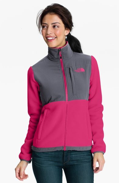 The North Face Denali Jacket in Gray (Passion Pink/ Greystone) | Lyst