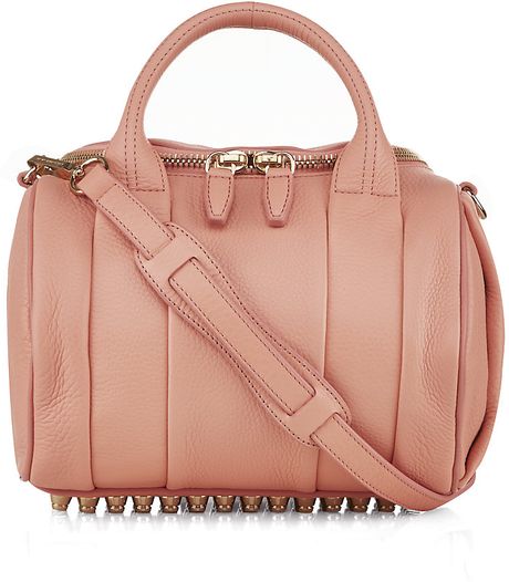 Alexander Wang Rockie Gold Stud Duffle Bag in Pink (gold) | Lyst