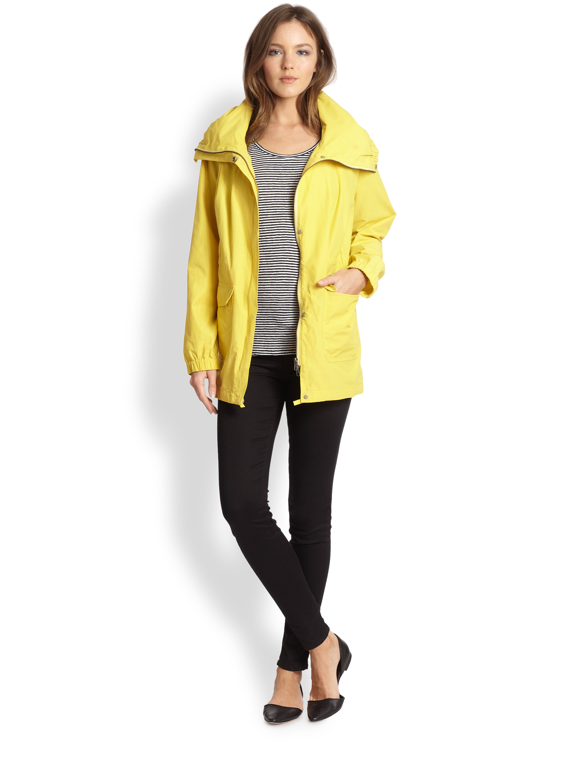 Lyst Eileen Fisher Weather Resistant Anorak Coat in Yellow
