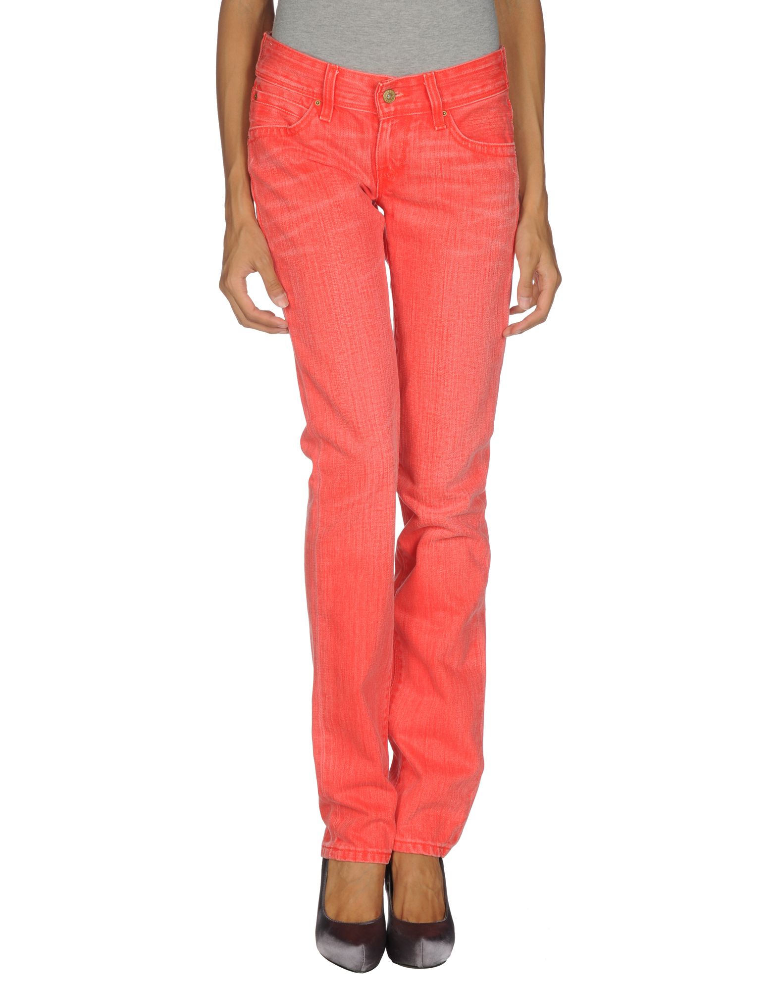 levi s denim trousers in pink coral lyst levi s denim trousers in pink coral lyst