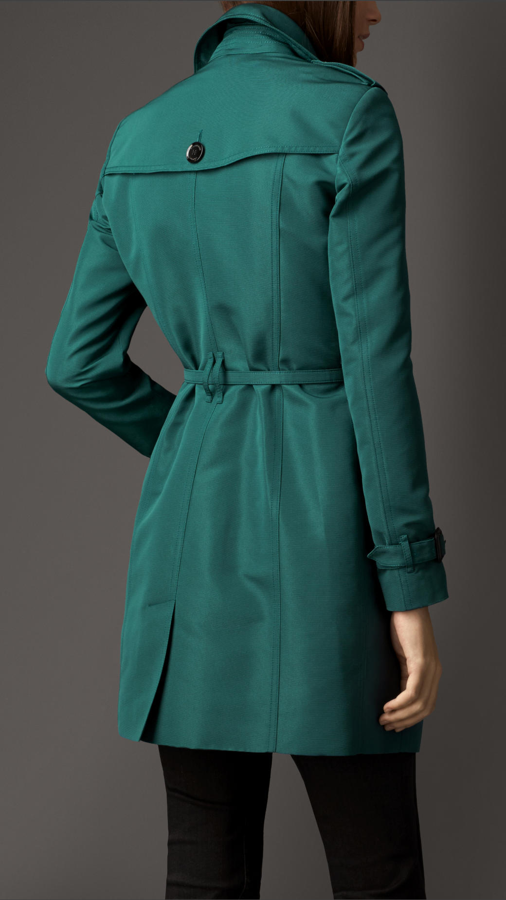 Lyst - Burberry Mid Length Silk Blend Faille Trench Coat in Green