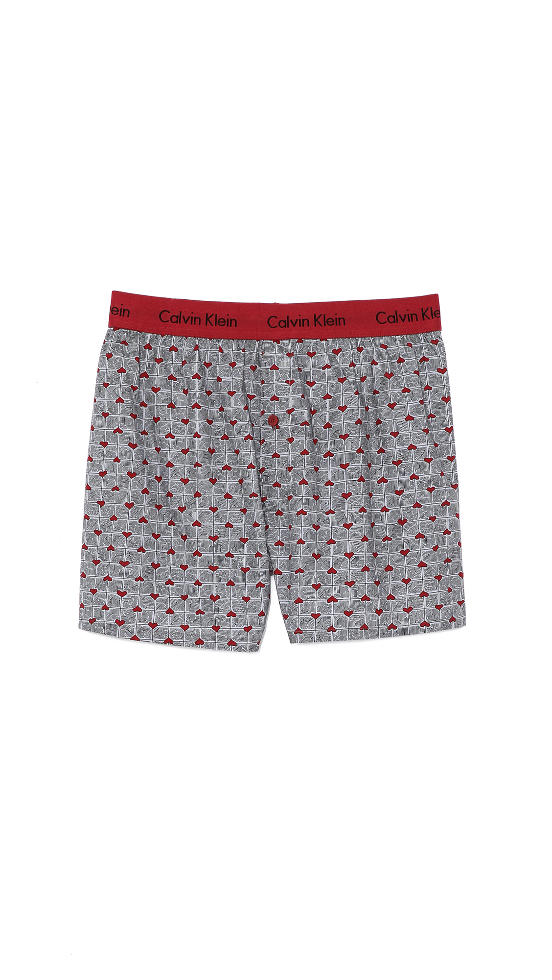 Calvin Klein Woven Slim Fit Boxers in Red for Men (Heart Print) | Lyst