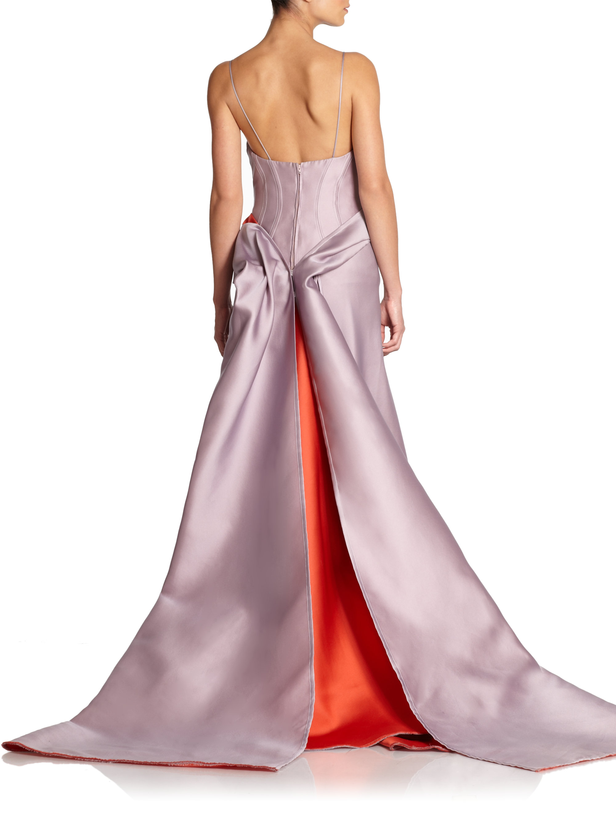 Lyst - Carolina Herrera Folded Evening Gown in Purple