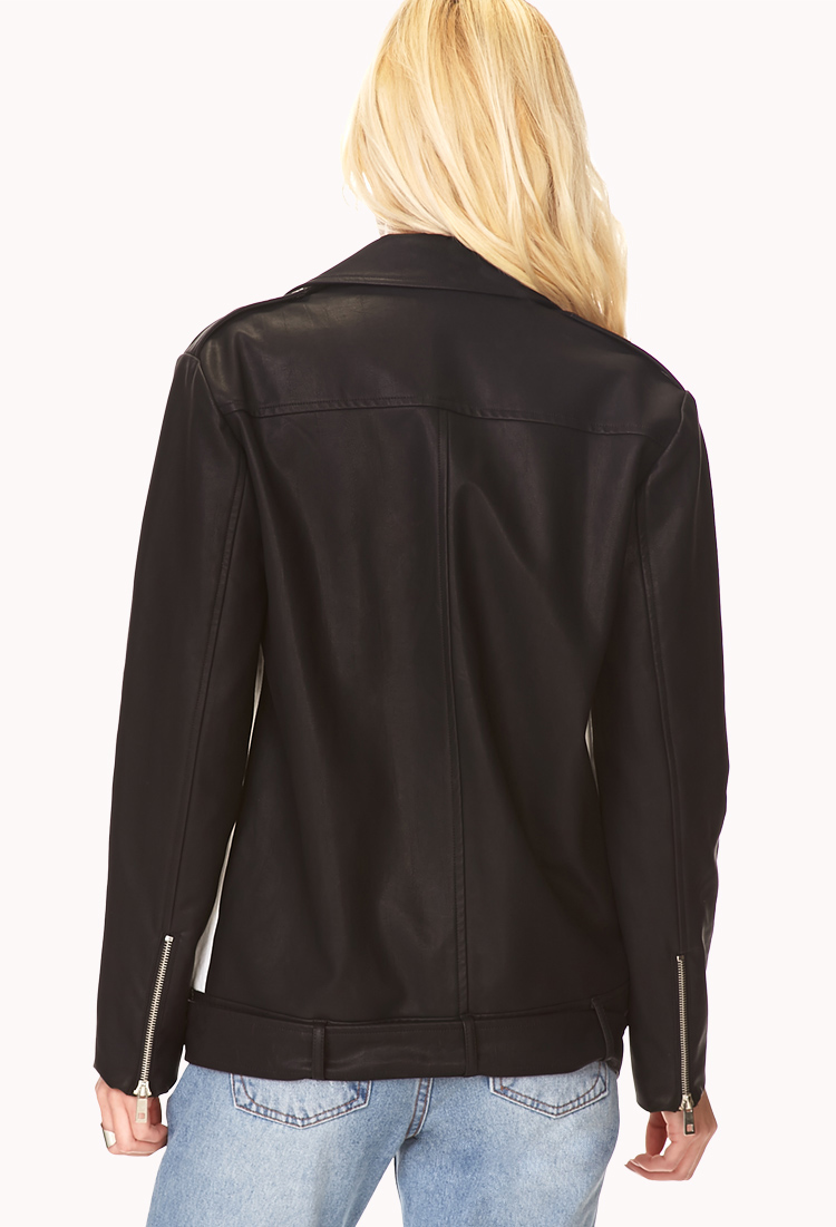 Lyst Forever 21 BorrowedFromTheBoys Moto Jacket in Black