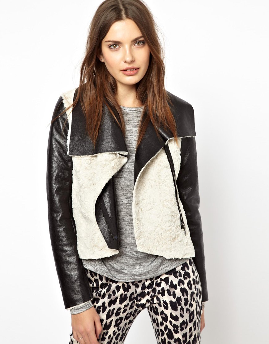 Lyst - French Connection Mika Jacket in Faux Fur Shearling in White