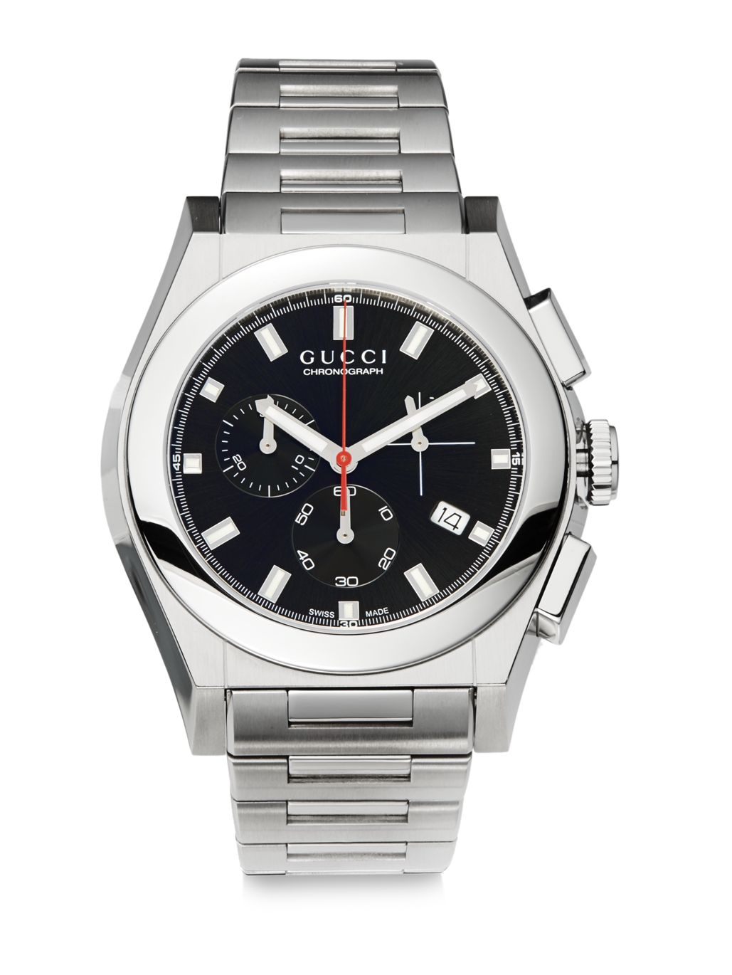 Gucci Chronograph Stainless Steel Link Watch in Silver for Men | Lyst